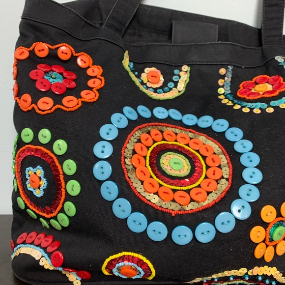 Madison Studio Canvas Button Tote Bag - Picture 2 of 13